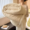 Plush Fleece Sherpa-Trim Throw Blanket