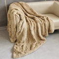Faux Fur High-Pile Patchwork Throw Blanket