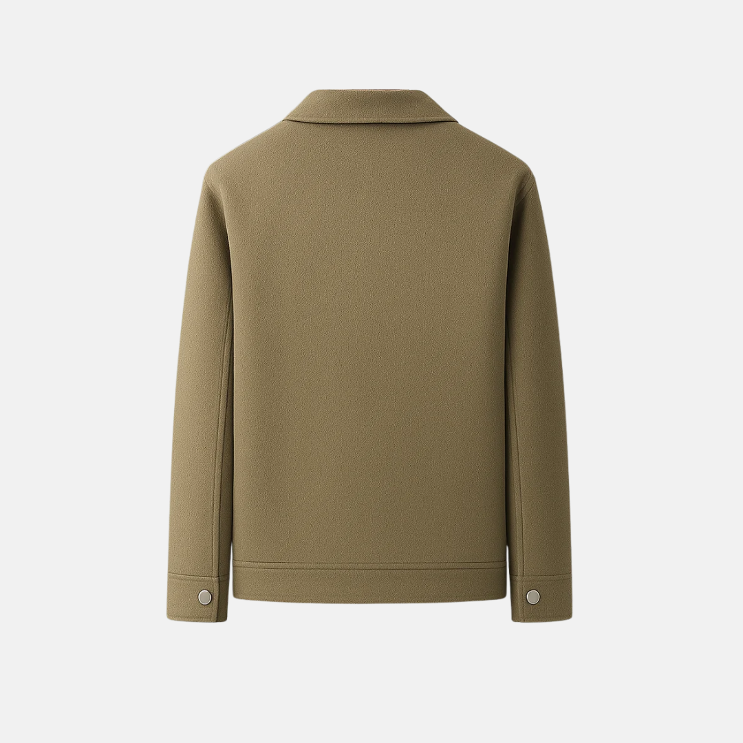 Men’s Jacket - Wool - Tailored Fit - Turn-Down Collar - Snap Button Closure