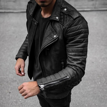 Men's leather biker jacket for an edgy style