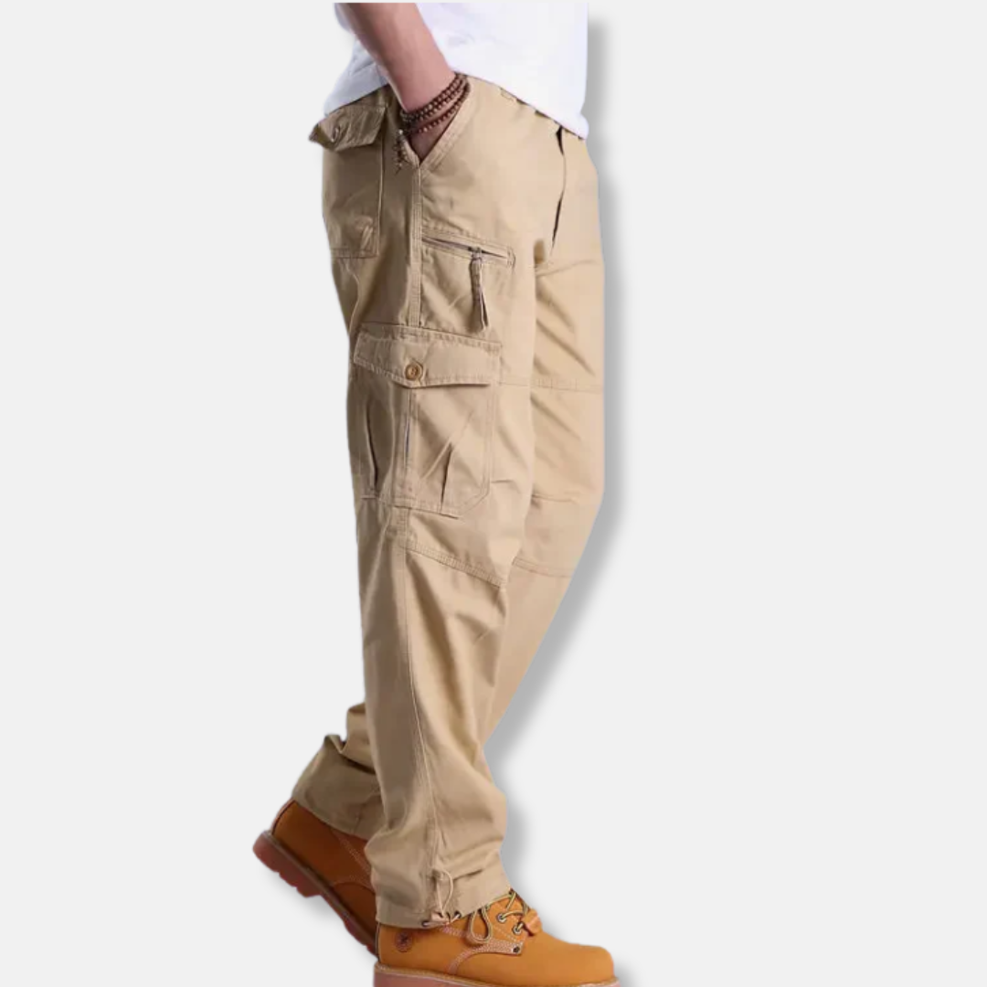 Men’s Pants - Cotton Blend - Loose Fit - Straight Leg - Cargo Pockets