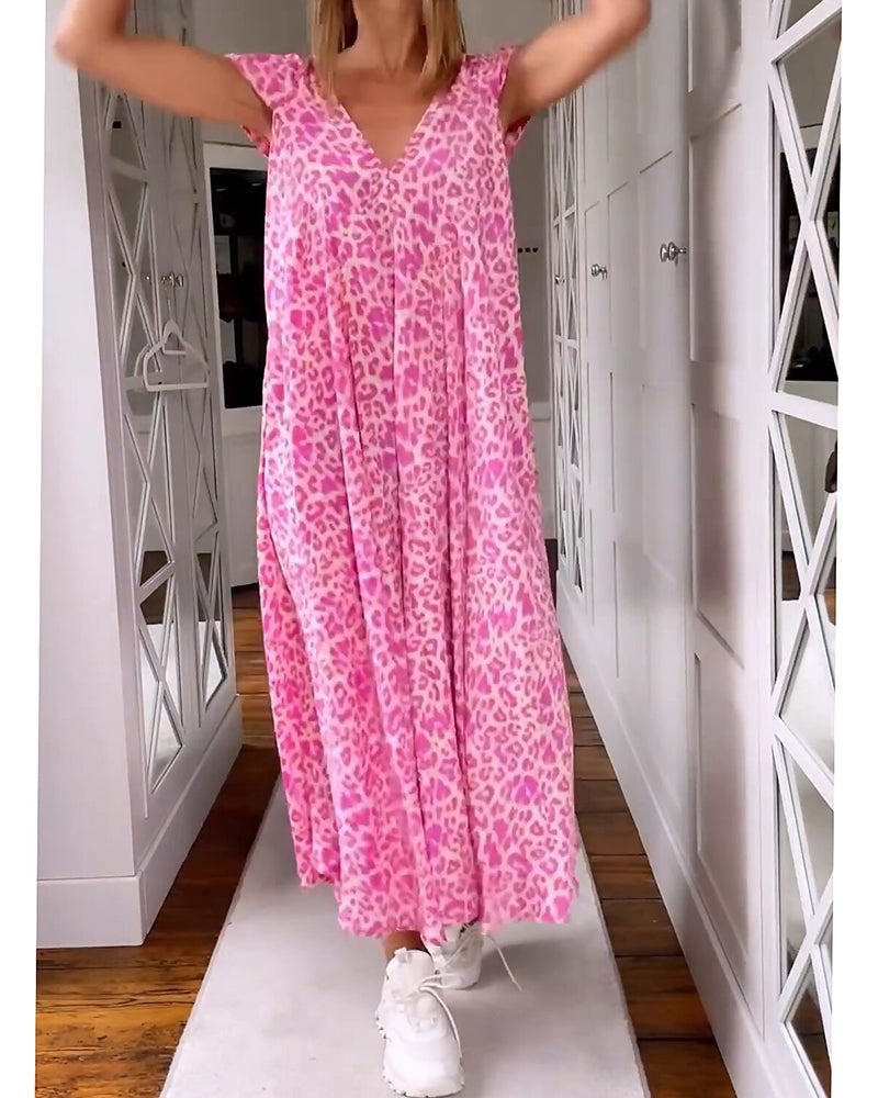 Women's leopard print maxi dress