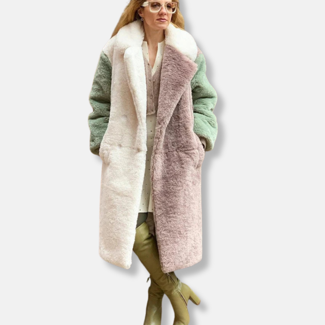 Rosie Fleece Oversized Faux Fur Coat | Notch Lapel Button Front Coat