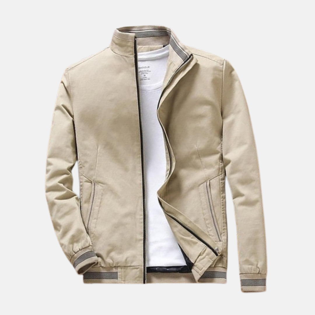 Men’s Bomber Jacket – Cotton Blend – Zip Closure – Ribbed Trim – Casual Fit