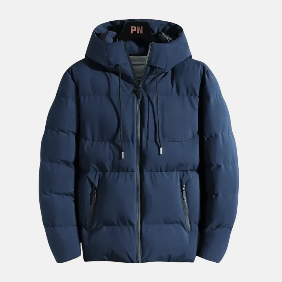 Arthur Relaxed Fit Puffer Jacket | Hooded Quilted Hip-Length Jacket