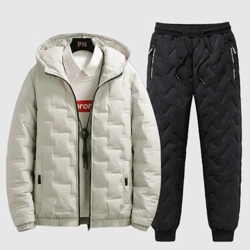 Men's casual hooded down tracksuit