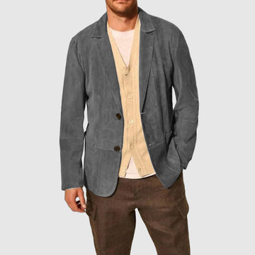 Men’s Blazer - Tailored Fit - Notched Lapel - Two-Button Closure - Flap Pockets