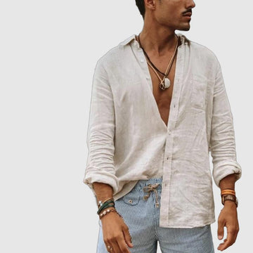 Men's casual linen beach shirt