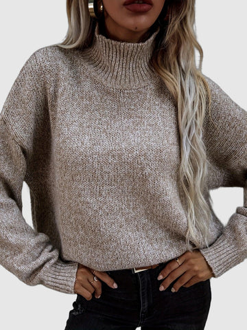 Women's casual  cozy turtleneck knit sweater