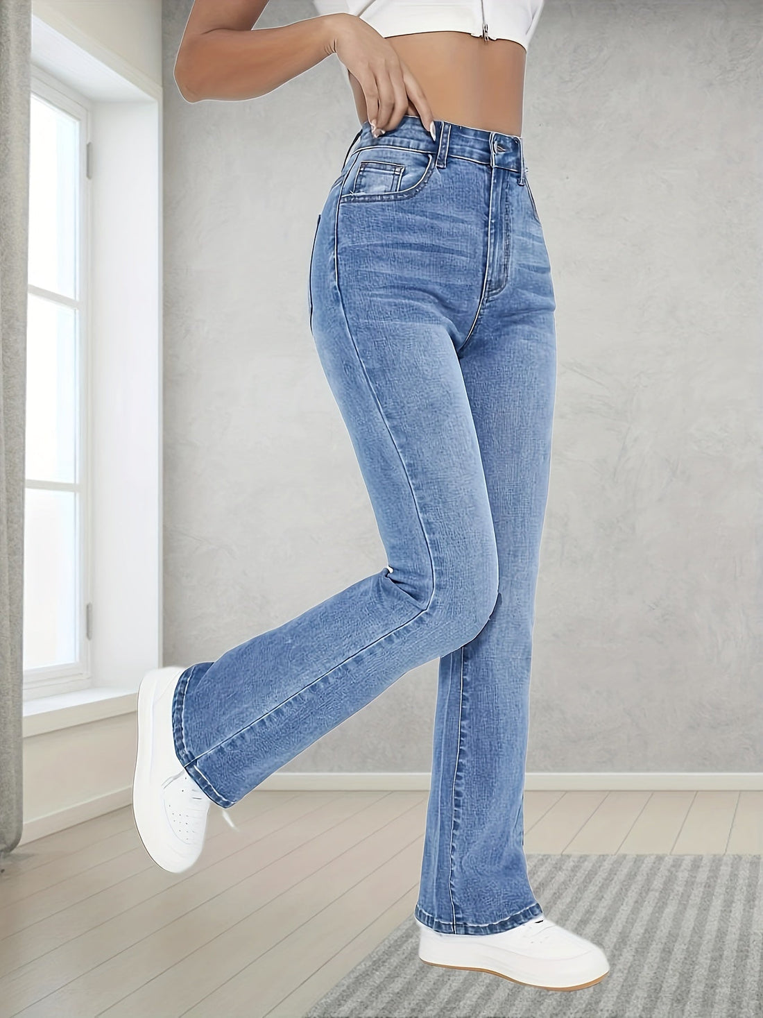 Lior - light blue bootcut jeans