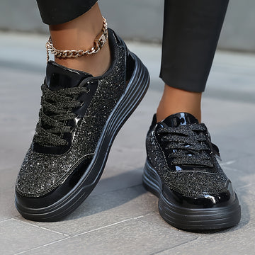 Sparkling glitter sneakers for women