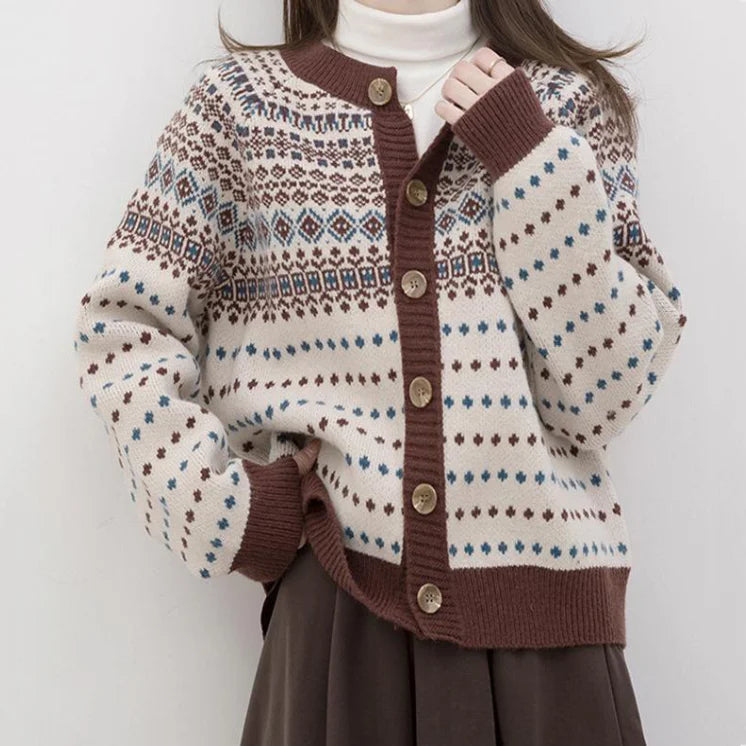 Women's vintage fair isle cardigan