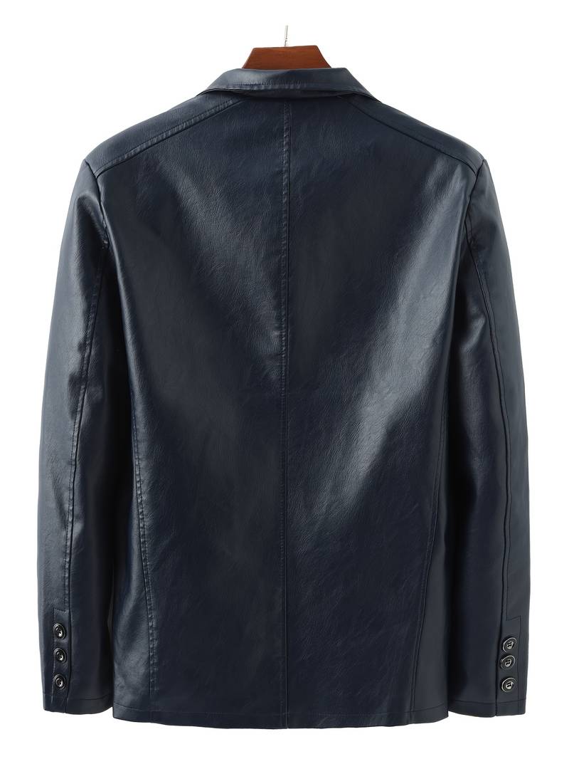 Men's faux leather blazer jacket