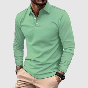 Casual long sleeve polo shirt for men