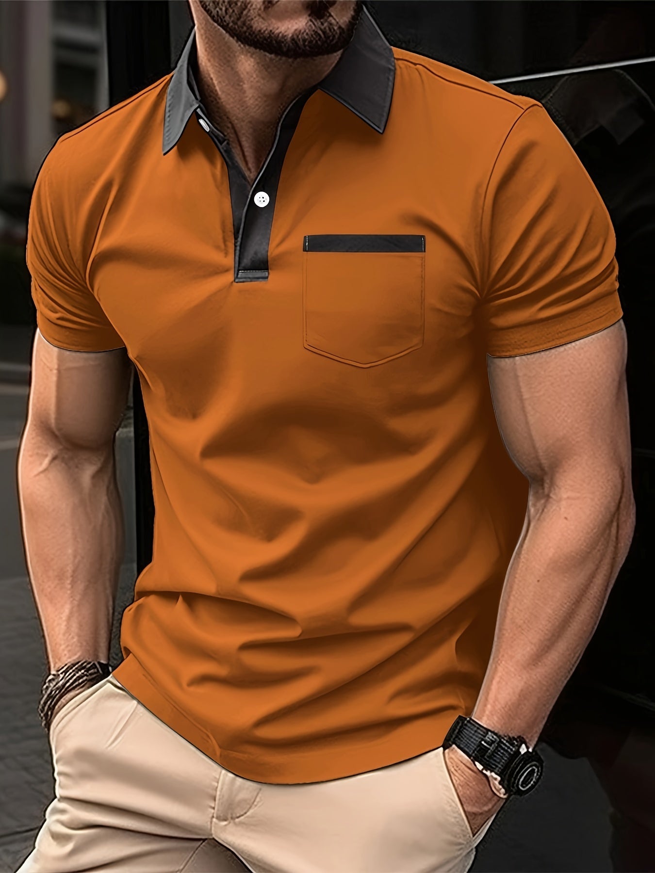 Stylish short sleeve golf shirt for men