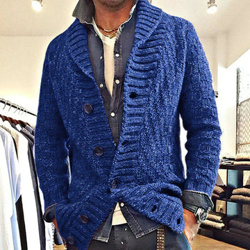 Men's chunky knit cardigan for cozy casual vibes