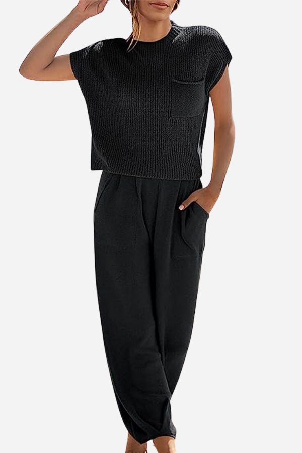 Emma Laurent | 2-piece set cozy knit with pocket detail for women