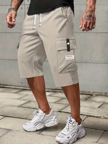 Waist drawstring large pocket workwear pants for men