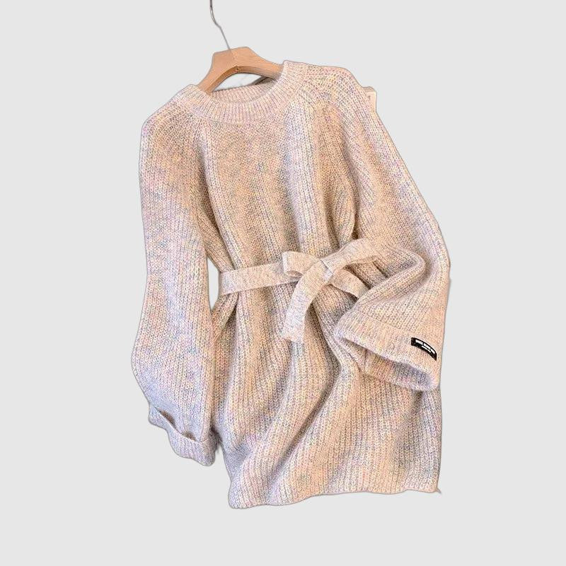 Women's loose round neck sweater dress