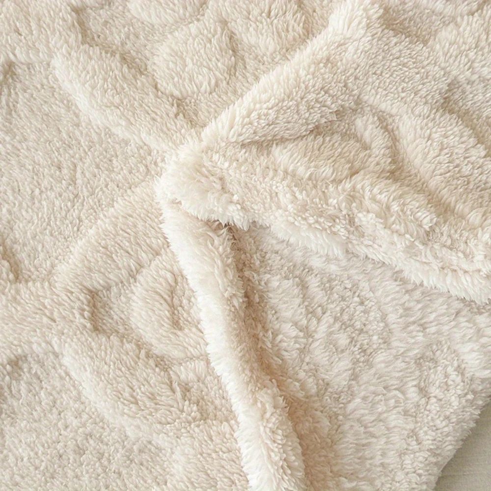 Sherpa Fleece Raised Leaf Throw Blanket