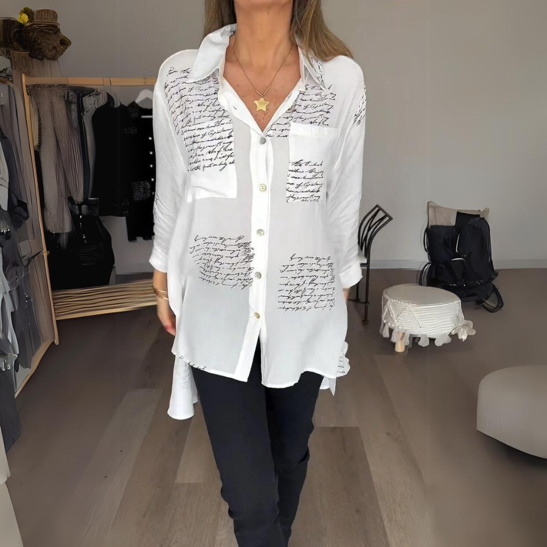 Women's printed button-down shirt for chic everyday wear