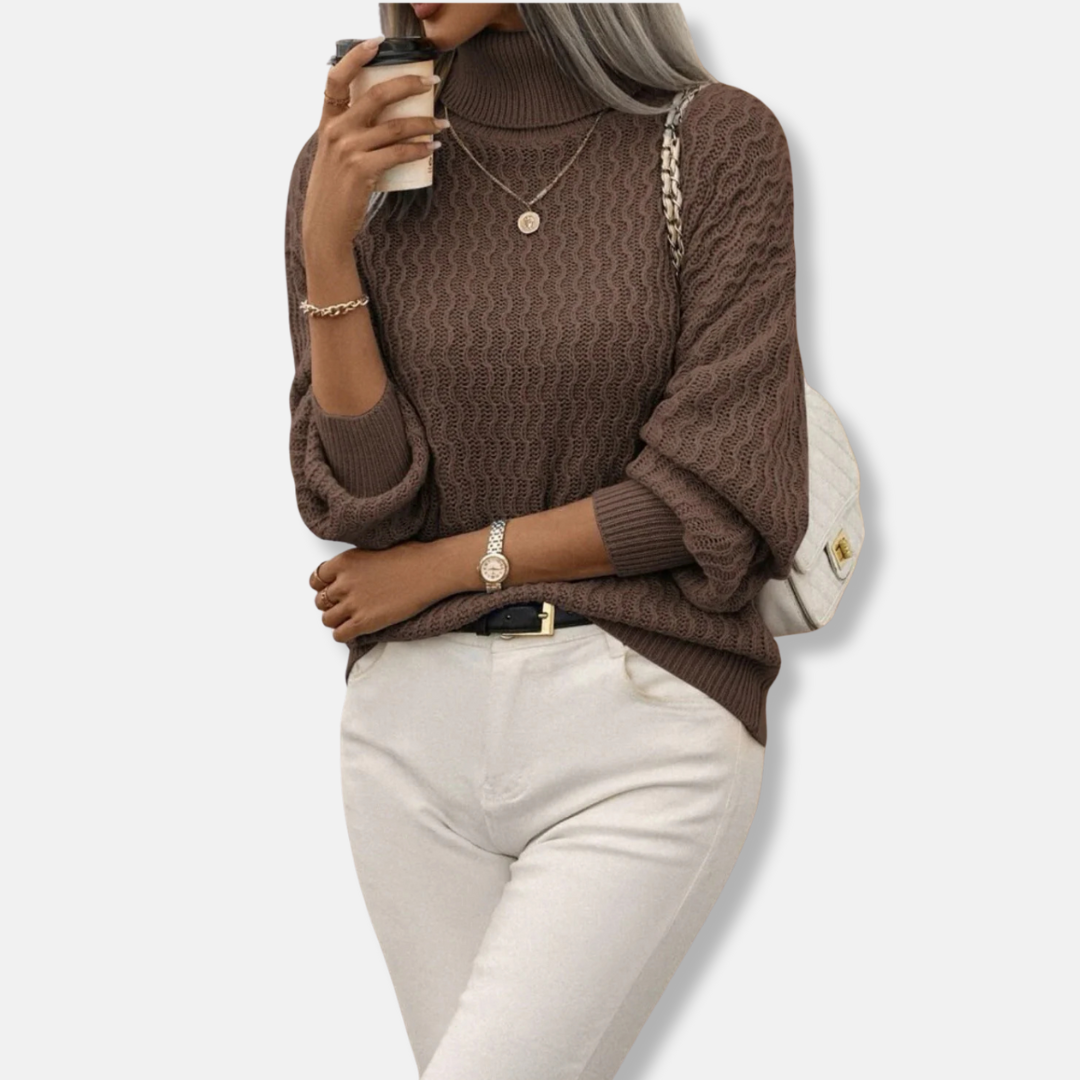 Isla Turtleneck Sweater | Relaxed Fit Textured Sweater