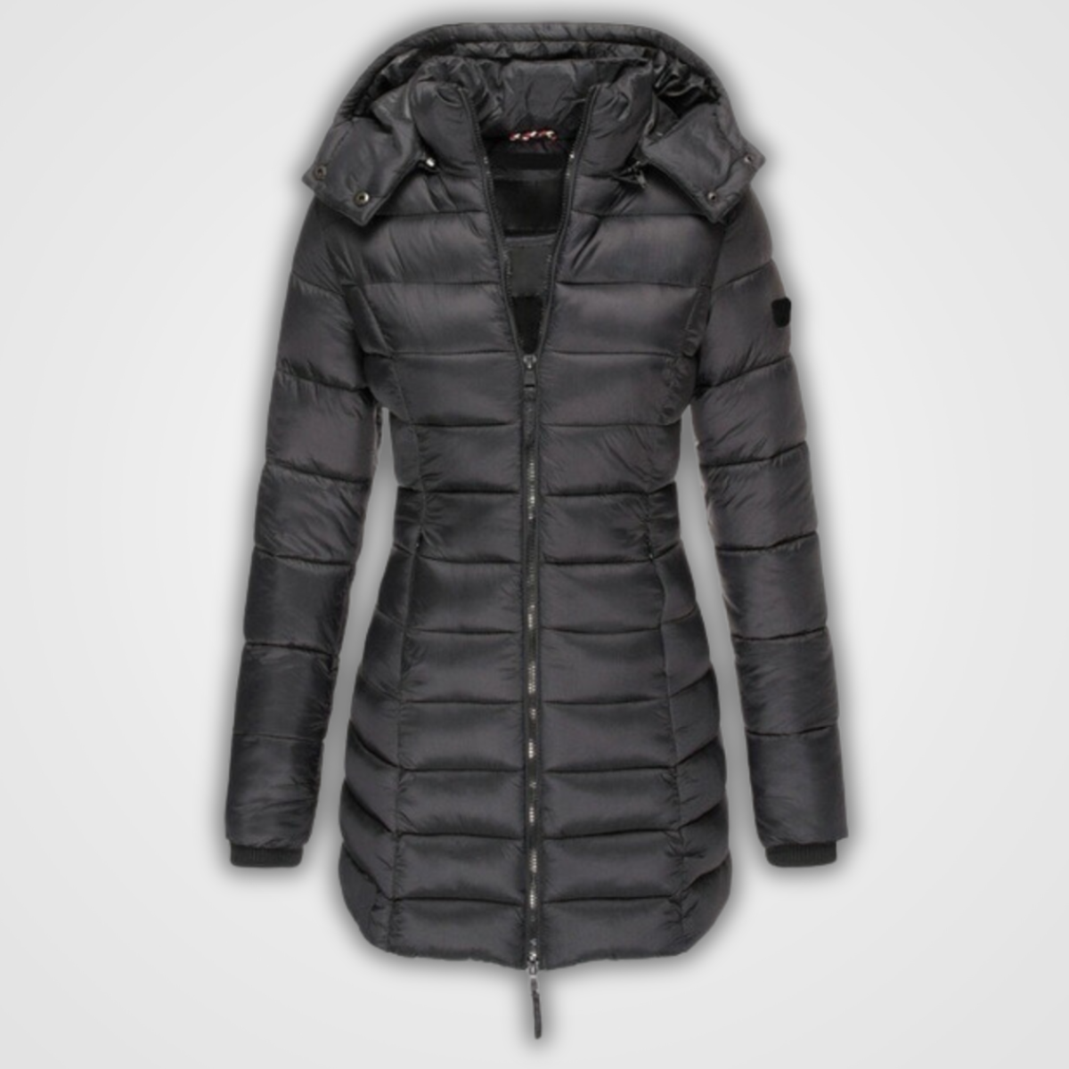 Elegant urban style winter coat for women with stand collar