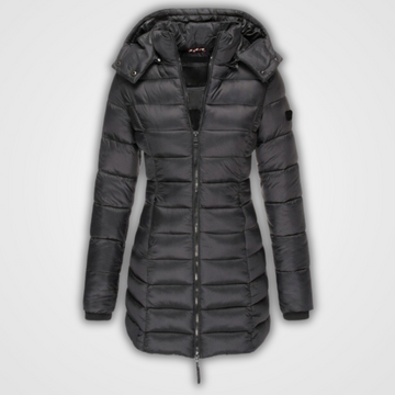 Elegant urban style winter coat for women with stand collar