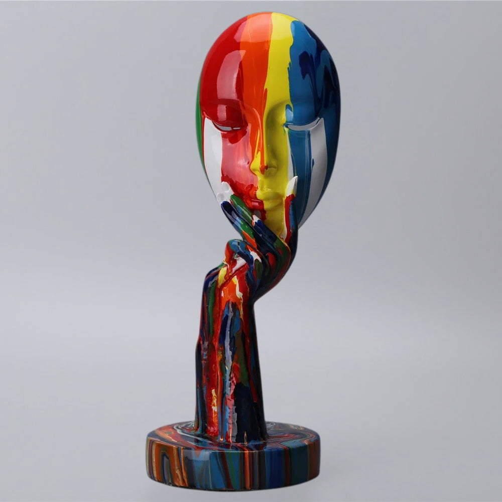 High Gloss Resin Thinker Head Decorative Sculpture
