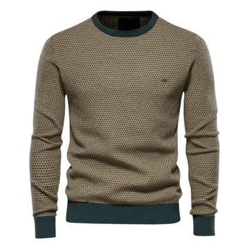 Casual slim fit long sleeve crew neck knitted sweater for men