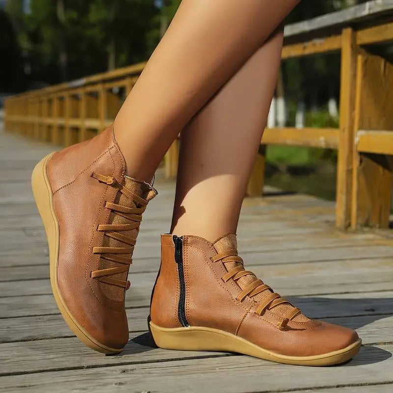 Women's casual lace-up ankle boots