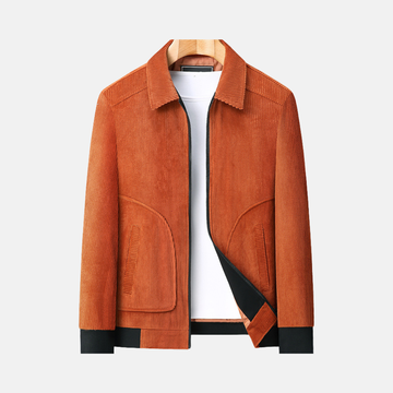 Men’s Jacket - Corduroy - Loose Fit - Hip Length - Ribbed Cuffs and Hem