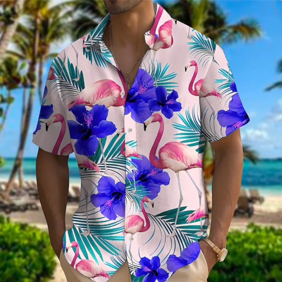 Ozzy - Men's Hawaiian Floral Blouse