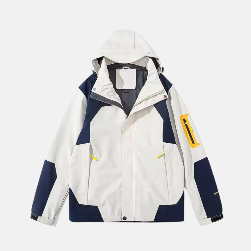 Men’s Outdoor Jacket – Regular Fit – Windproof Water-Resistant – Adjustable Hood – Zip Pockets