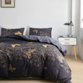 Cotton Butterfly Botanical Print Duvet Cover Set