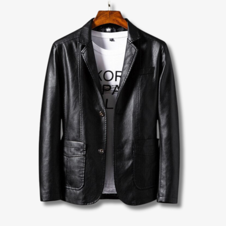 Men’s Leather Jacket - Slim Fit - Zipper Closure - Classic Biker Style