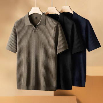 Men's knitted polo shirt