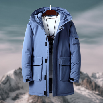 Men's winter parka with multiple pockets