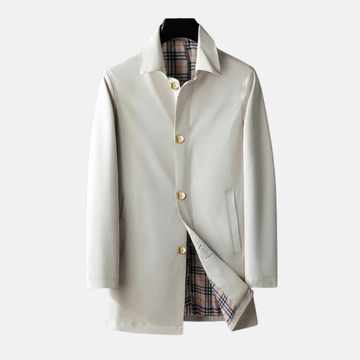 Men’s Coat – Tailored Fit – Wool Blend – Button Front – Lined Interior – Formal Wear