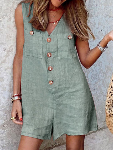 Women's boho v-neck romper