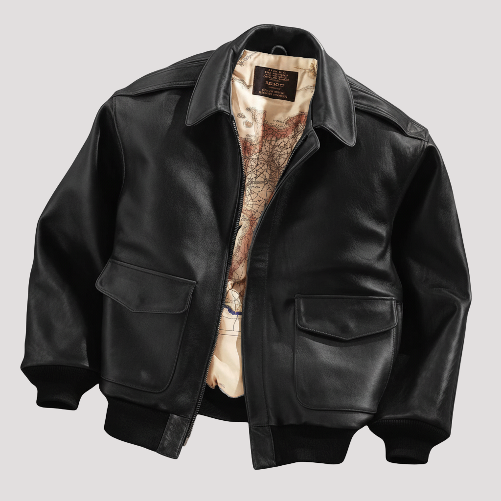 Men's Retro Classic Fit - Leather Jacket - Timeless Style