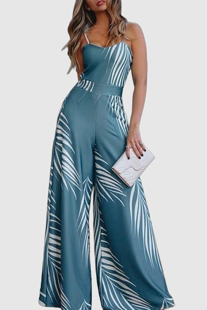 Fatimah - printed sleeveless wide leg jumpsuit