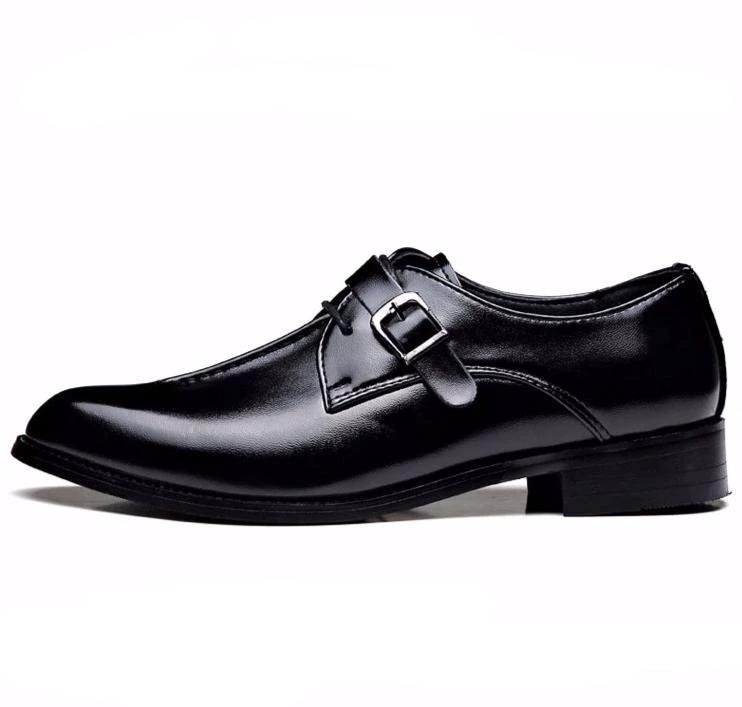 Men's black monk strap dress shoes