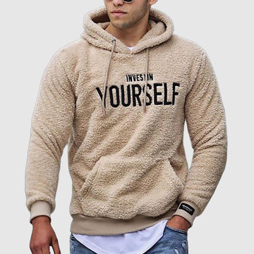 Men's hooded sweatshirt with embroidered letters