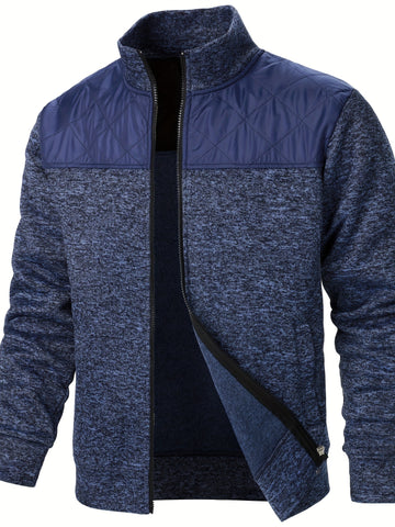 Quilted jacket stylish stand collar for men