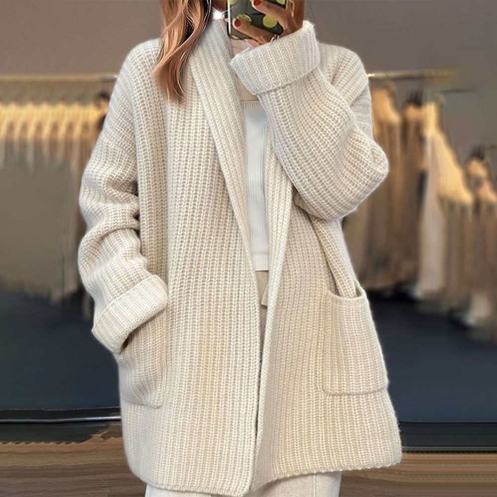 Women's open-front knitted cardigan for all-day comfort