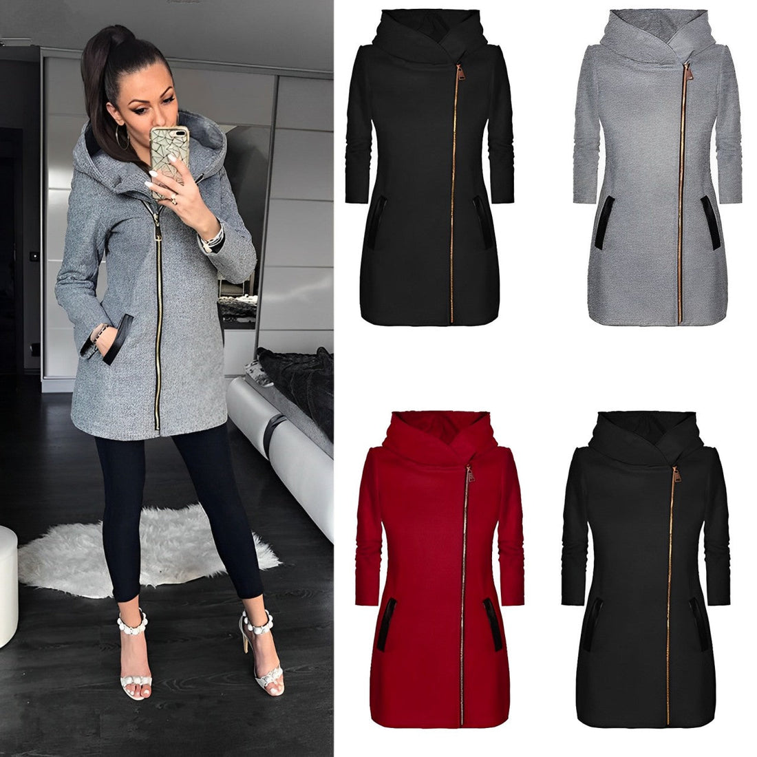 Women's urban hooded coat