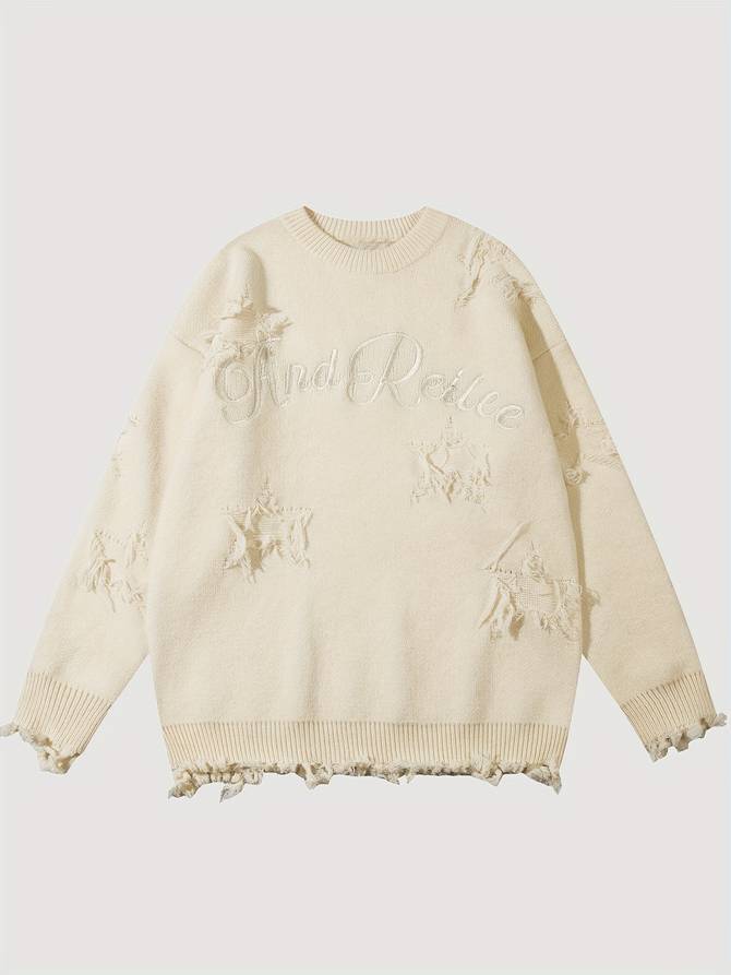 Women's distressed streetwear sweater