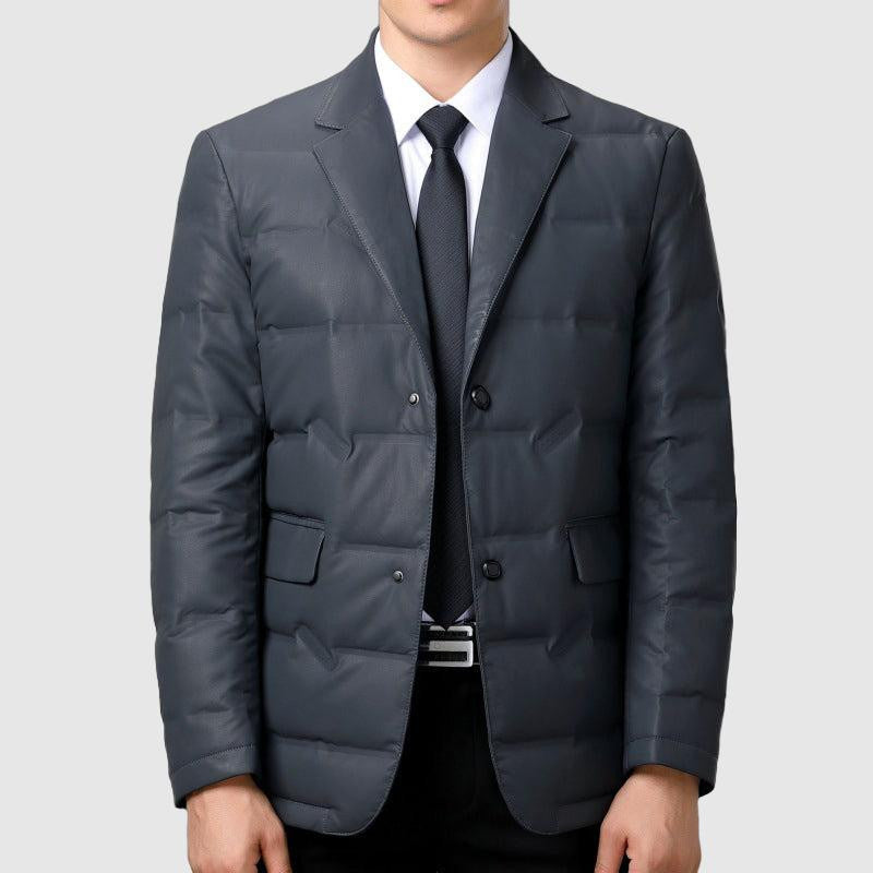 Men’s Quilted Blazer - Tailored Fit - Two-Button Closure - Smart Casual Jacket