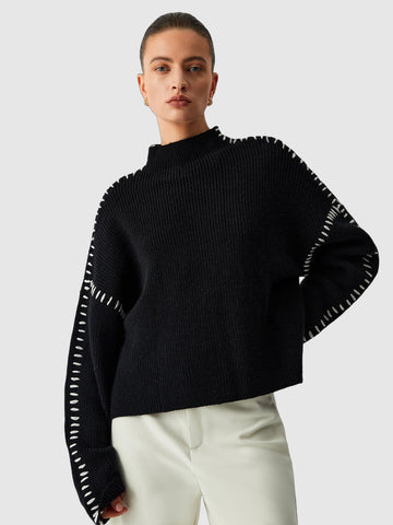 Juliette - retro oversized mock neck sweater